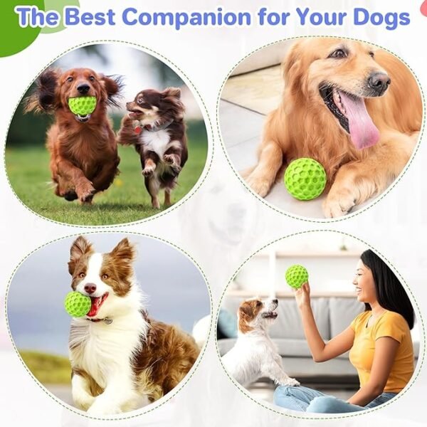 Indestructible Squeaky Dog Balls, Dog Toys for Aggressive Chewers Large Breed for Relieving Anxiety, Tough Dog Chew Toys Balls for Aggressive Chewers, Outdoor Squeaky Dog Toys for Large Dogs - Image 8