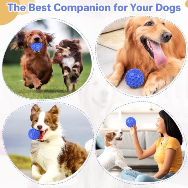 Indestructible Squeaky Dog Ball, Relieves Anxiety, Cleans Teeth, Interactive Chew Toy for Aggressive Chewers, Dog Toy for Large Breeds, Outdoor Waterproof - Image 4