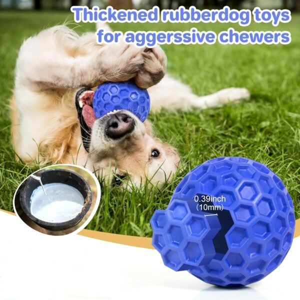 Indestructible Squeaky Dog Ball, Relieves Anxiety, Cleans Teeth, Interactive Chew Toy for Aggressive Chewers, Dog Toy for Large Breeds, Outdoor Waterproof - Image 7