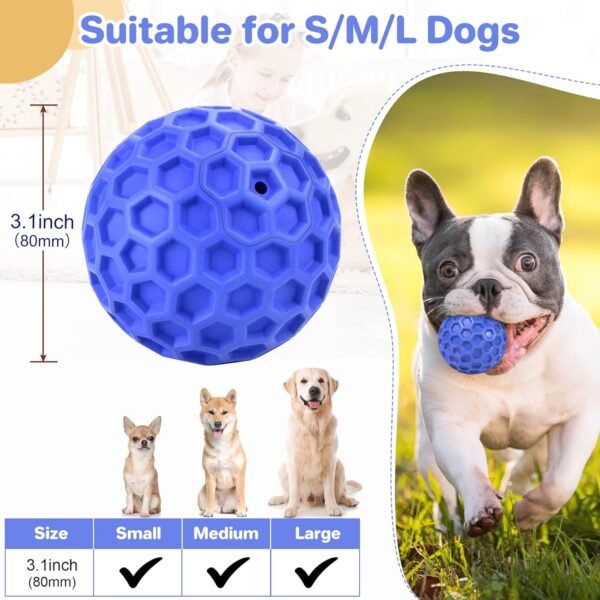 Indestructible Squeaky Dog Ball, Relieves Anxiety, Cleans Teeth, Interactive Chew Toy for Aggressive Chewers, Dog Toy for Large Breeds, Outdoor Waterproof - Image 8