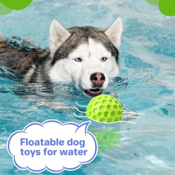Indestructible Squeaky Dog Balls, Dog Toys for Aggressive Chewers Large Breed for Relieving Anxiety, Tough Dog Chew Toys Balls for Aggressive Chewers, Outdoor Squeaky Dog Toys for Large Dogs - Image 2