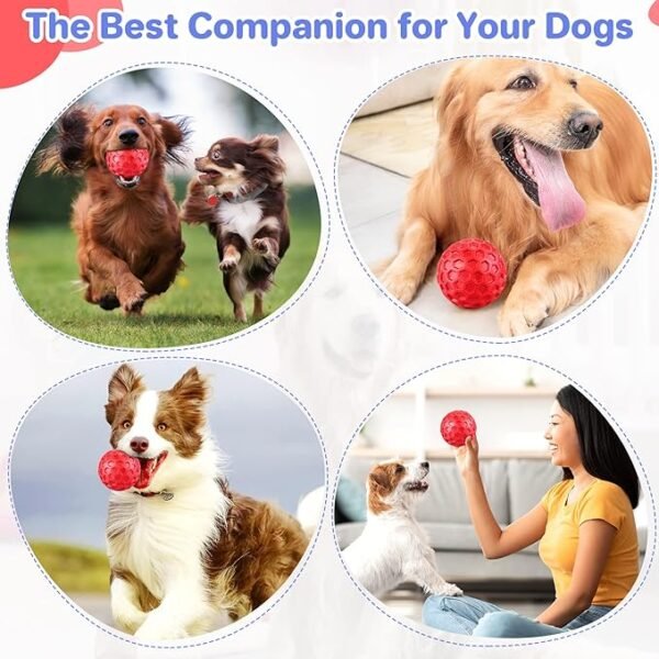 Indestructible Squeaky Dog Balls, Dog Toys for Aggressive Chewers Large Breed for Relieving Anxiety, Tough Dog Chew Toys Balls for Aggressive Chewers, Outdoor Squeaky Dog Toys for Large Dogs - Image 3