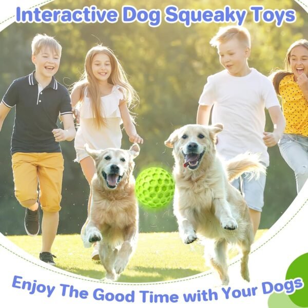 Indestructible Squeaky Dog Balls, Dog Toys for Aggressive Chewers Large Breed for Relieving Anxiety, Tough Dog Chew Toys Balls for Aggressive Chewers, Outdoor Squeaky Dog Toys for Large Dogs - Image 7