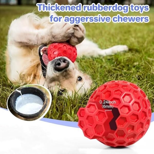 Indestructible Squeaky Dog Balls, Dog Toys for Aggressive Chewers Large Breed for Relieving Anxiety, Tough Dog Chew Toys Balls for Aggressive Chewers, Outdoor Squeaky Dog Toys for Large Dogs - Image 5