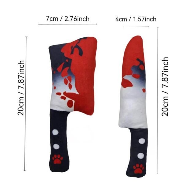 Halloween Knife Squeaky Chew Plush Dog Toy - Image 5