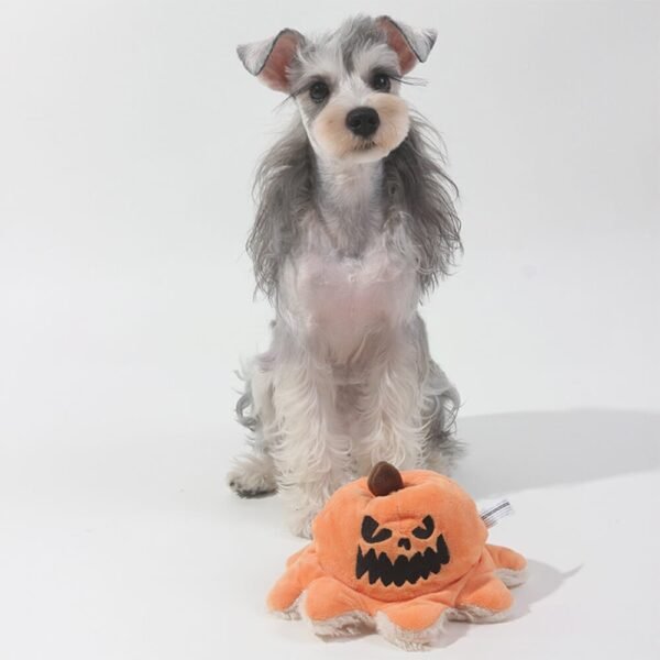 Halloween Pirate Pumpkin Octopus Reversible Flip Plush Dog Toy - Image 4