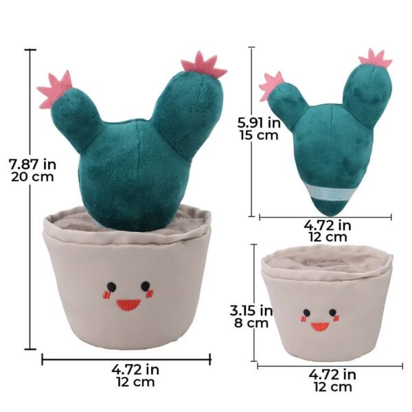Cactus Plush Squeaky Dog Toy  Slow Feeder Interactive Toy - Image 3
