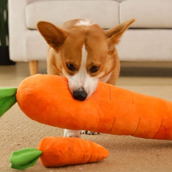 Carrot Squeaky Plush Toy Dog Interactive Toy - Image 5
