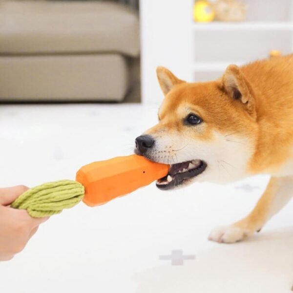 Carrot Squeaky Toy Durable Dog Chew Toy - Image 4
