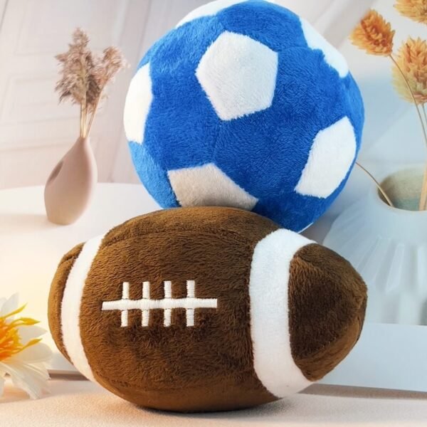 Football Plush Interactive Chew Toy Squeaky Dog Toy - Image 2