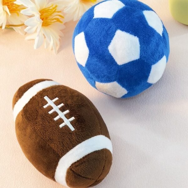 Football Plush Interactive Chew Toy Squeaky Dog Toy - Image 3