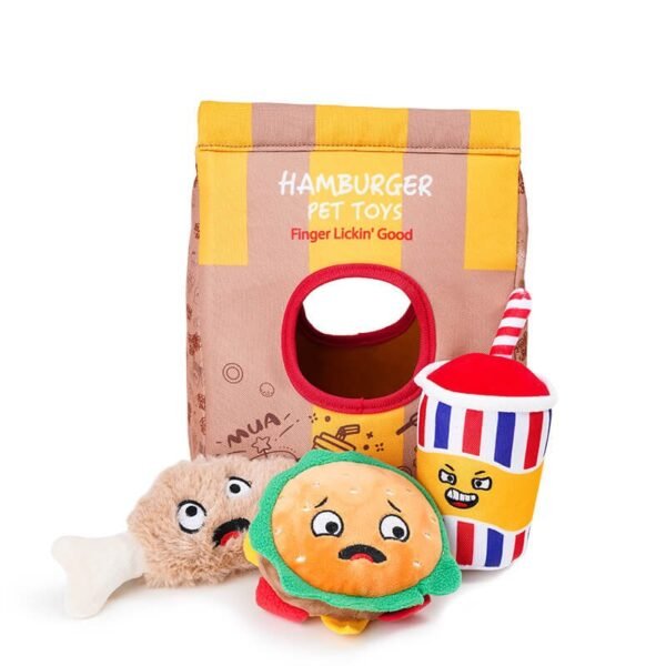 Fun Potato Chips Burger Squeaky Dog Chew Toy - Image 3