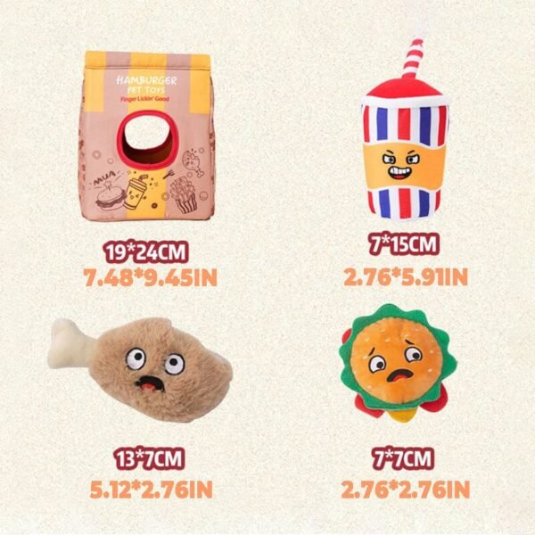 Fun Potato Chips Burger Squeaky Dog Chew Toy - Image 7