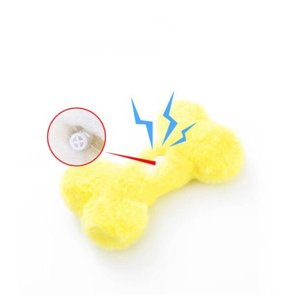 Funny Bone Squeaky Plush Toy Dog Chew Toy - Image 4