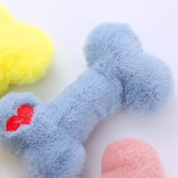 Funny Bone Squeaky Plush Toy Dog Chew Toy - Image 3