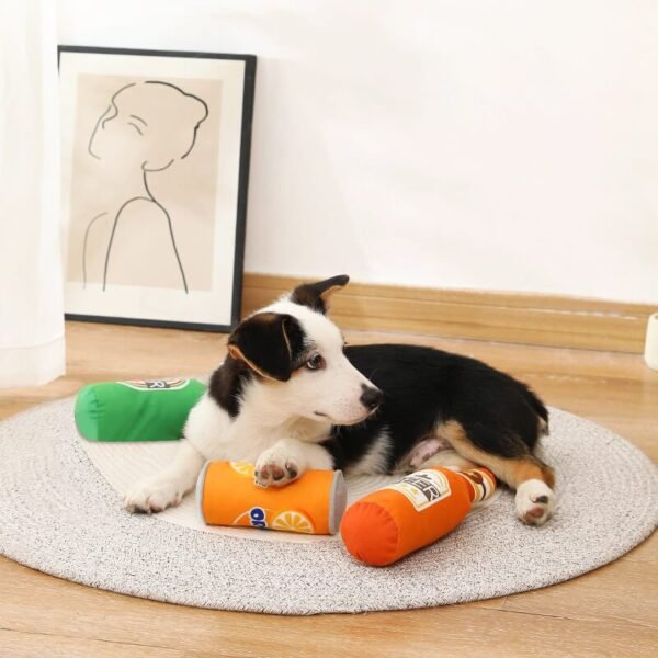 Funny Cute Plush Squeaky Dog Toys Beer and Drinks Chew Toys - Image 2
