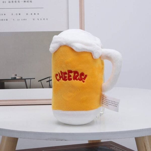 Funny Cute Plush Squeaky Dog Toys Beer and Drinks Chew Toys - Image 8