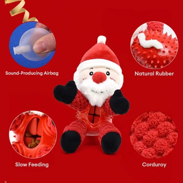 Christmas Doll Rubber Slow Feeding Squeaker Interactive Dog Toy - Image 2