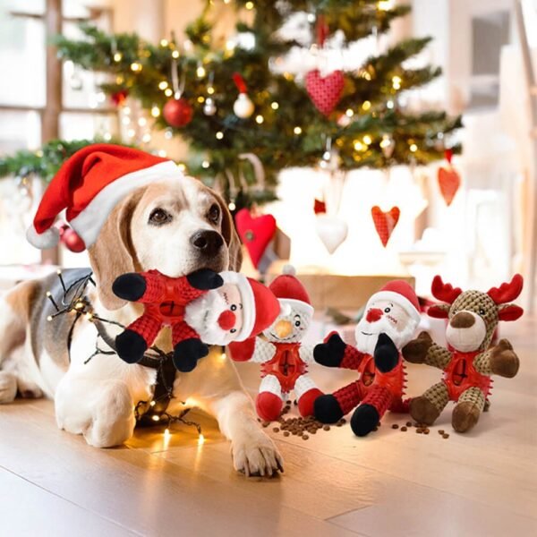 Christmas Doll Rubber Slow Feeding Squeaker Interactive Dog Toy - Image 5