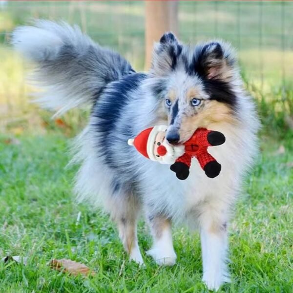 Christmas Doll Rubber Slow Feeding Squeaker Interactive Dog Toy - Image 6