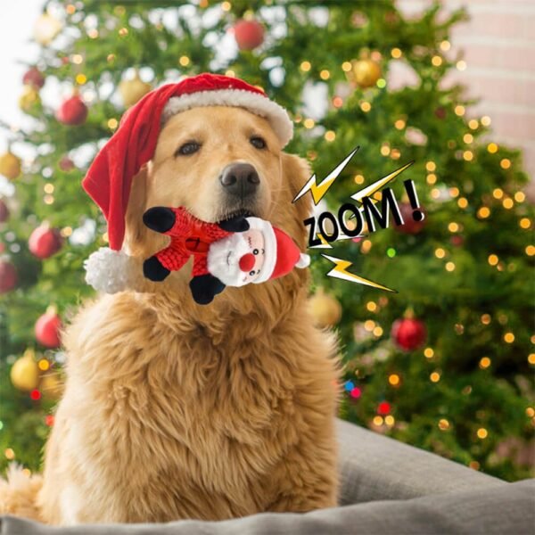 Christmas Doll Rubber Slow Feeding Squeaker Interactive Dog Toy - Image 4