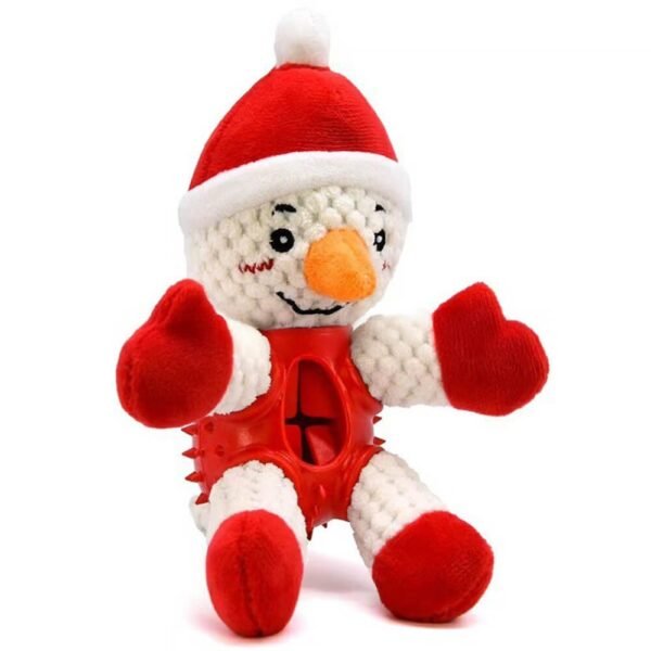 Christmas Doll Rubber Slow Feeding Squeaker Interactive Dog Toy - Image 7