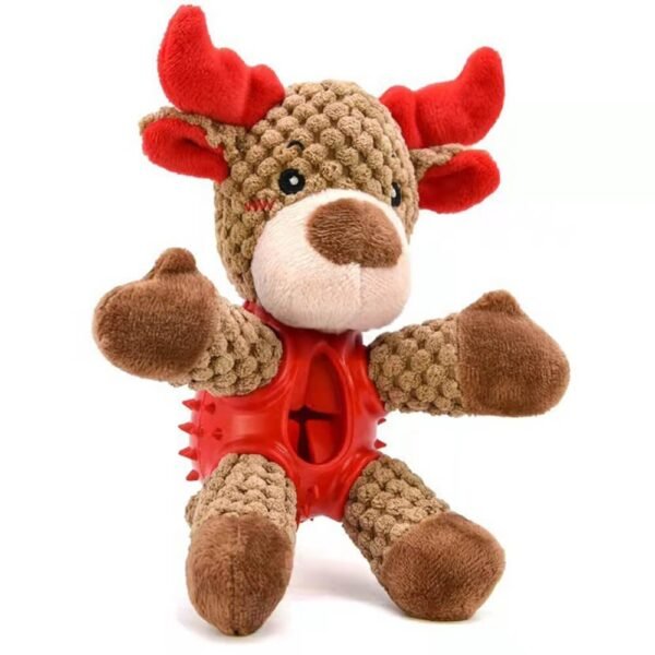 Christmas Doll Rubber Slow Feeding Squeaker Interactive Dog Toy - Image 8