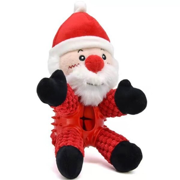 Christmas Doll Rubber Slow Feeding Squeaker Interactive Dog Toy - Image 9