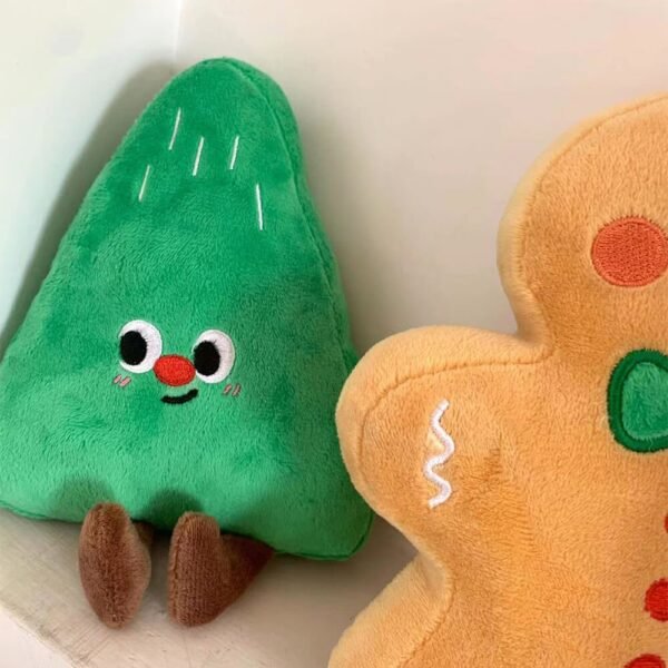 Christmas Gingerbread Man Doll Interactive Plush Dog Toy - Image 4
