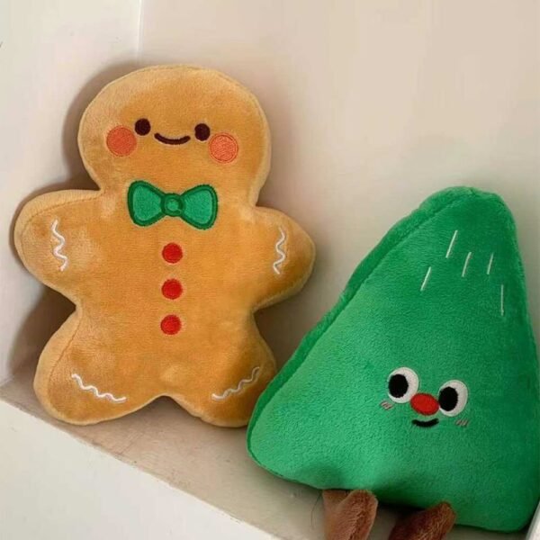 Christmas Gingerbread Man Doll Interactive Plush Dog Toy - Image 6