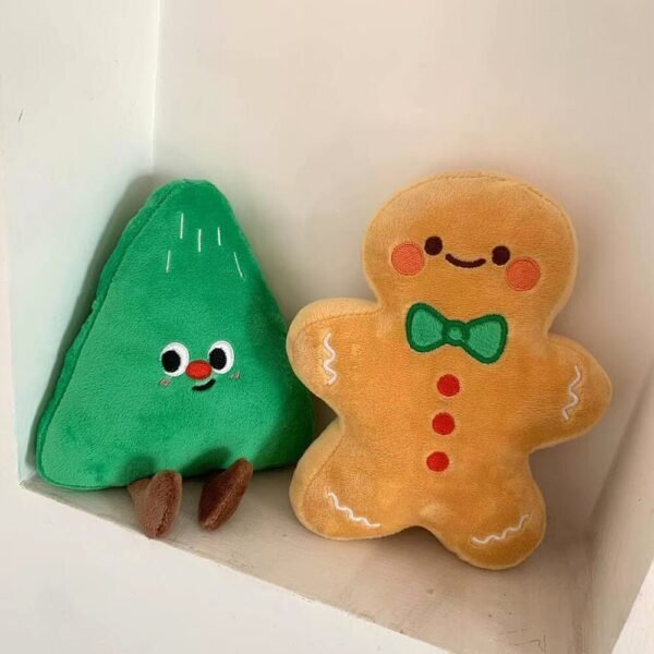 Christmas Gingerbread Man Doll Interactive Plush Dog Toy - Image 7