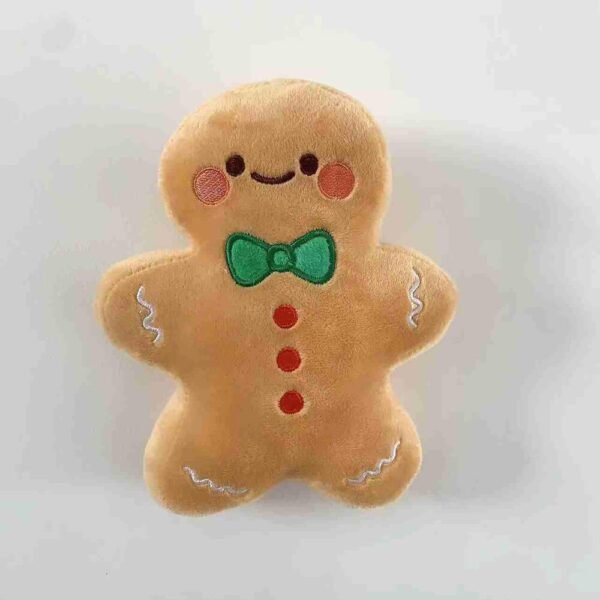 Christmas Gingerbread Man Doll Interactive Plush Dog Toy - Image 8