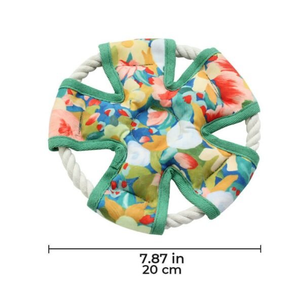 Floral Print Canvas Dog Chew Resistant Toy Squeaky Toy - Image 5