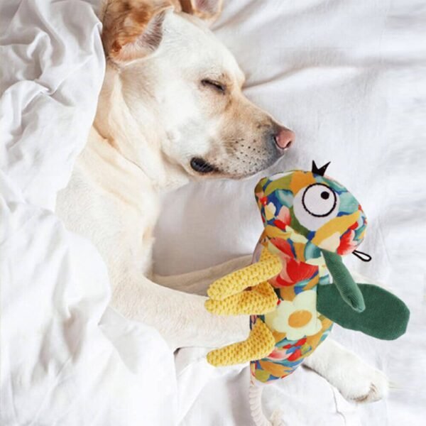 Floral Print Canvas Dog Chew Resistant Toy Squeaky Toy - Image 3