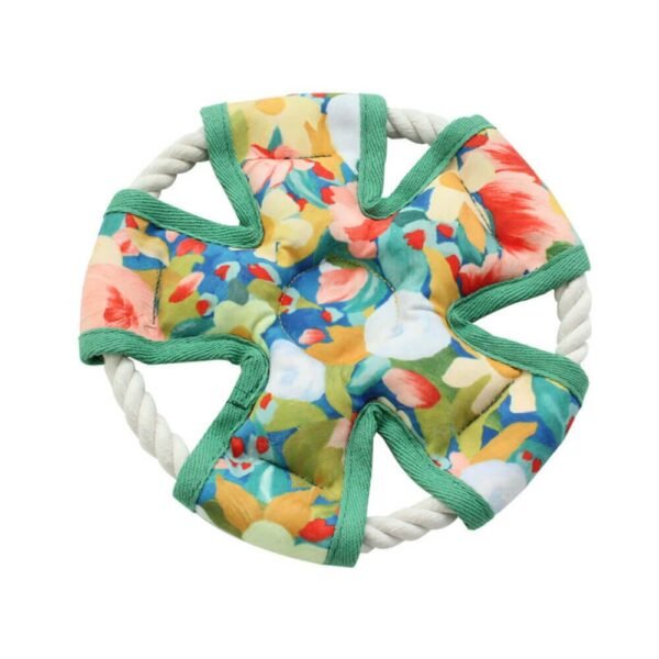 Floral Print Canvas Dog Chew Resistant Toy Squeaky Toy - Image 8