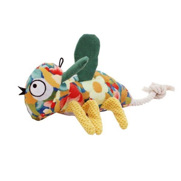 Floral Print Canvas Dog Chew Resistant Toy Squeaky Toy - Image 9