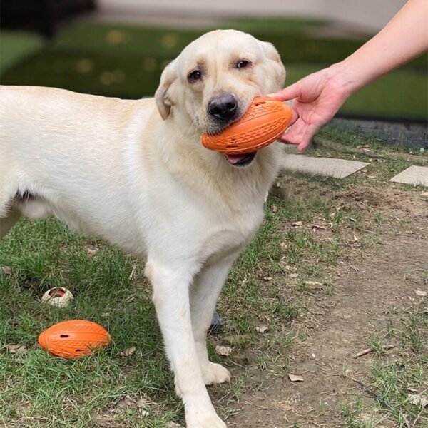Football-Shaped Dog Chew Toy Hidden Treats Interactive Toy - Image 2