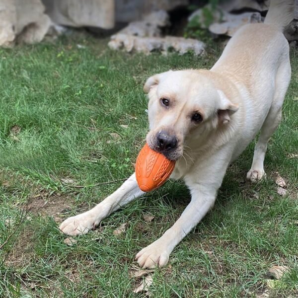 Football-Shaped Dog Chew Toy Hidden Treats Interactive Toy - Image 3
