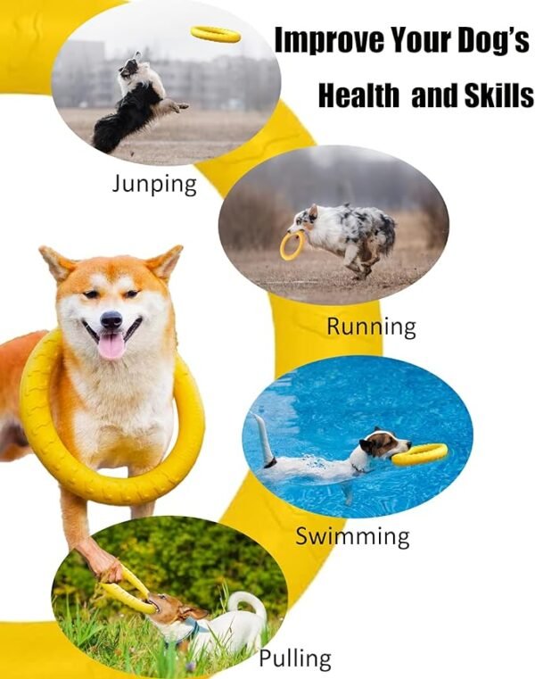 Dog Toys for Aggressive Chewers,Flying Ring for Dog Training,Chewing Cathing Form Toys - Image 3