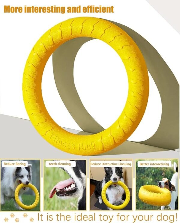Dog Toys for Aggressive Chewers,Flying Ring for Dog Training,Chewing Cathing Form Toys - Image 2