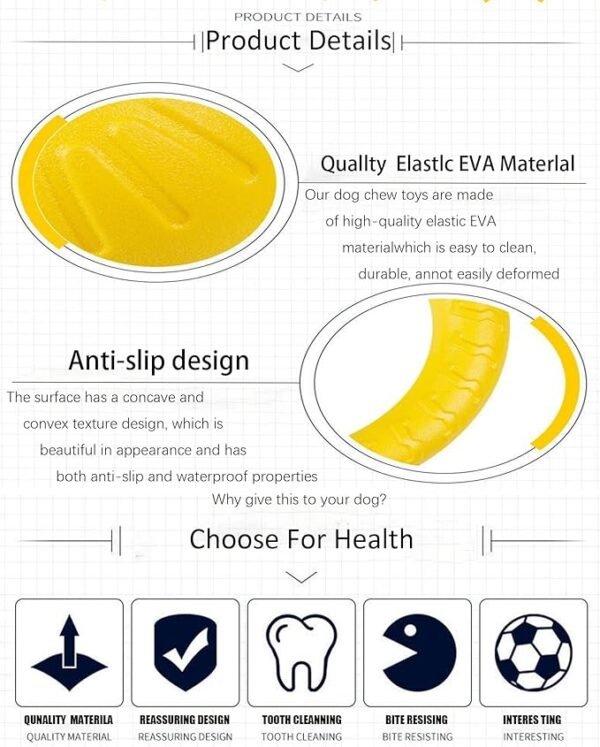 Dog Toys for Aggressive Chewers,Flying Ring for Dog Training,Chewing Cathing Form Toys - Image 5