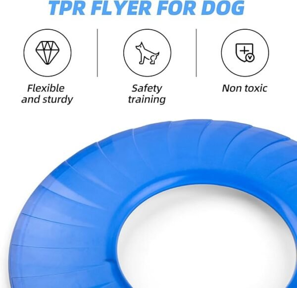 Interactive Dog Flyer Chew Toys for Aggressive Chewers,(Blue Flyer) - Image 2