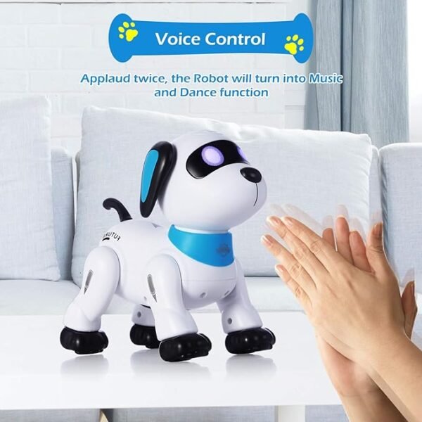 Remote Control Robot Dog Toy – Programmable Smart Robot Dog for Kids 3+, Interactive Dancing & Sound, RC Stunt Robot Toys with LED Eyes, Electronic Pet Toy Dog for Boys & Girls Gifts (Blue) - Image 8