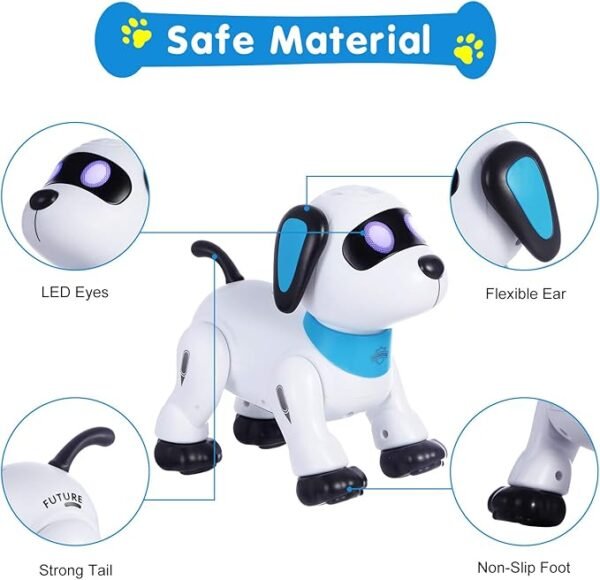 Remote Control Robot Dog Toy – Programmable Smart Robot Dog for Kids 3+, Interactive Dancing & Sound, RC Stunt Robot Toys with LED Eyes, Electronic Pet Toy Dog for Boys & Girls Gifts (Blue) - Image 9