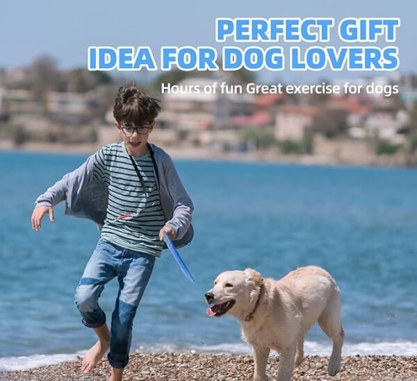 Interactive Dog Flyer Chew Toys for Aggressive Chewers,(Blue Flyer) - Image 3