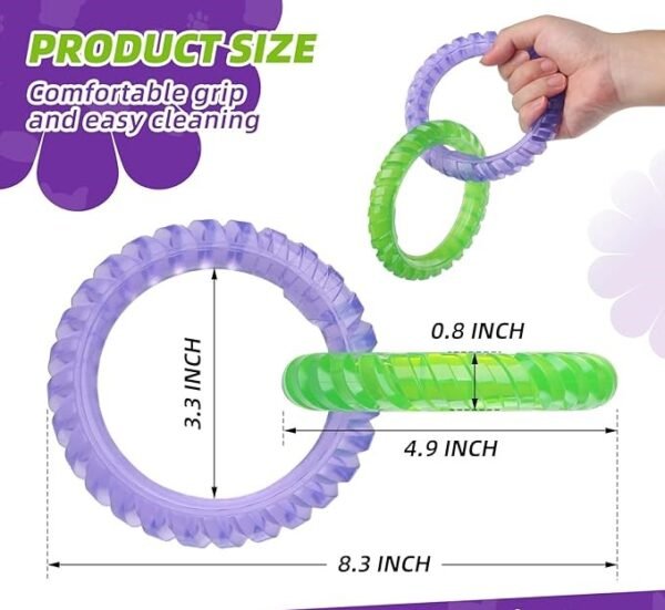 2-Ring Tug Toy Training Teething Interactive Dog Toy Chewer - Image 5