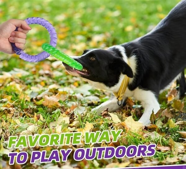 2-Ring Tug Toy Training Teething Interactive Dog Toy Chewer - Image 6