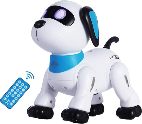 Remote Control Robot Dog Toy – Programmable Smart Robot Dog for Kids 3+, Interactive Dancing & Sound, RC Stunt Robot Toys with LED Eyes, Electronic Pet Toy Dog for Boys & Girls Gifts (Blue)