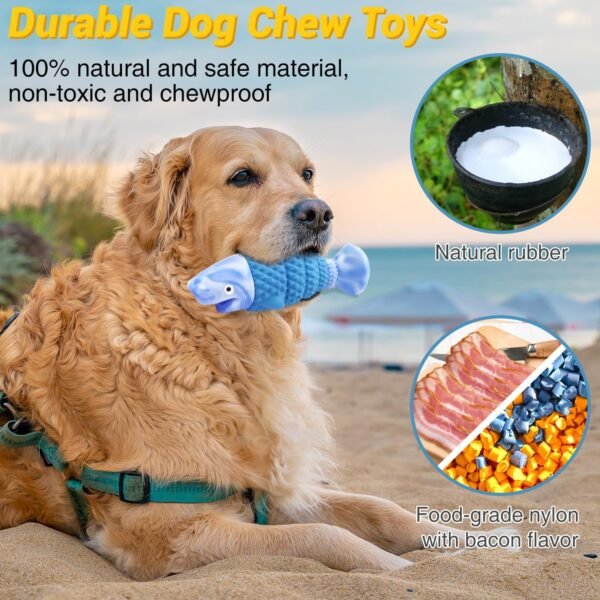 Blue Shark Tough Dog Toys for Aggressive Chewers - Image 6